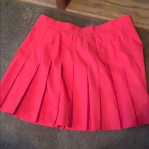 Red Mini pleated skirt